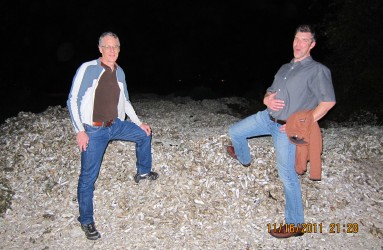 Atop the oyster shell pile at Bowens Island, SC, November 2011.